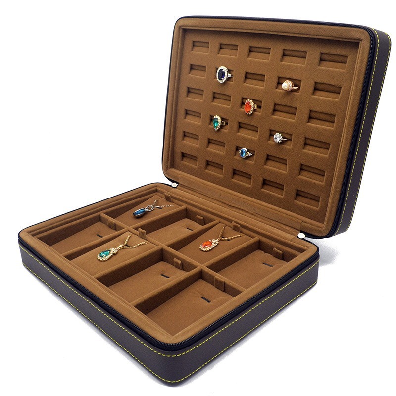 Luxury Bags List - Leren ringopbergdoos Luxe kettingorganizerdozen Grote capaciteit