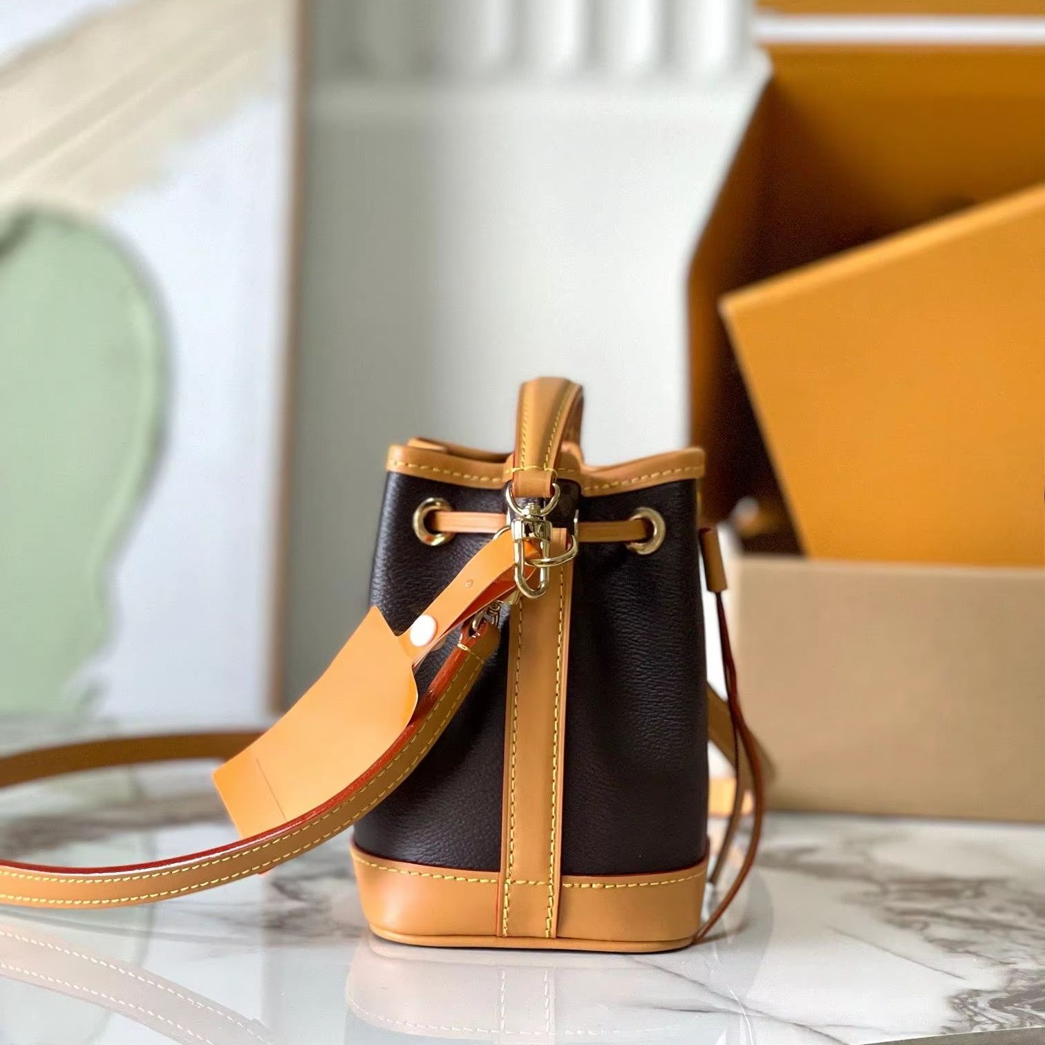 Tote Bag Leather Monogram - Monogram Canvas Mini Bucket Handtas, Luxe