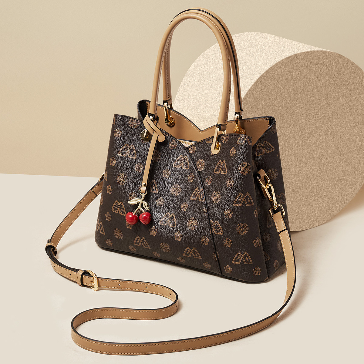 Tote Bag Leather Monogram - SAFIYA PVC lederen damesschoudertas Vintage monogram