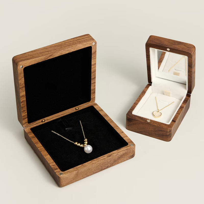 Luxury Bags List - Bruiloft ketting doos met spiegel houten