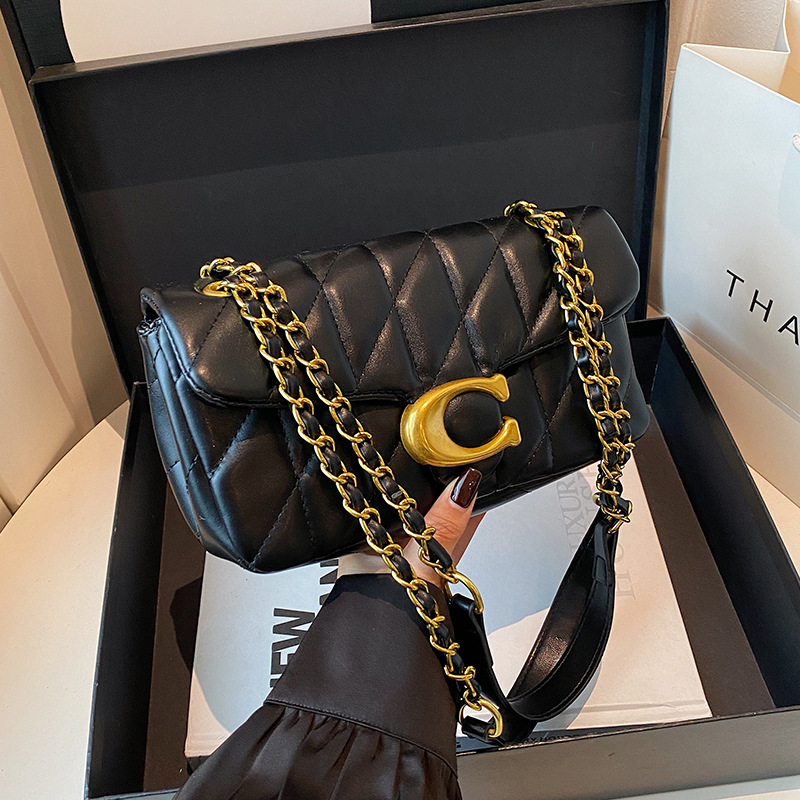 Luxury Quilted Bags - Dames gewatteerde leren schoudertas Luxe C-logo
