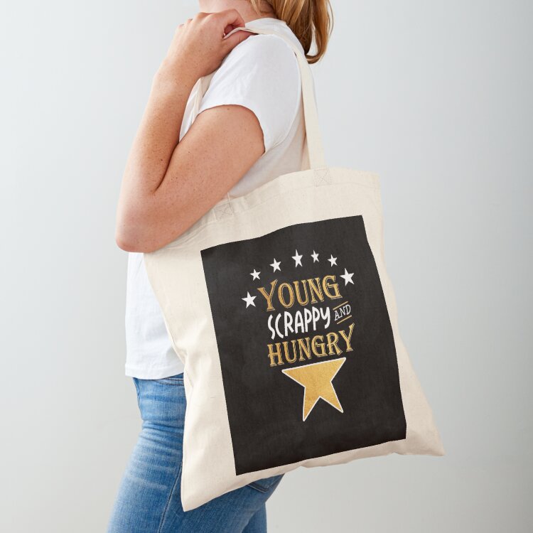 Luxury Bags For Young Women - Young Scrappy Hungry quote Tote Bag