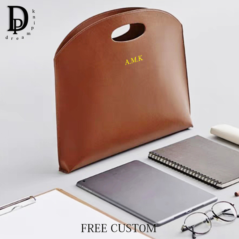 Briefcase Leather Slim - Luxe ontwerp aangepaste initialen laptoptas zakelijk