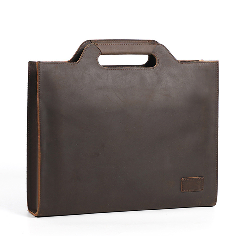 Briefcase Leather Slim - Newsbirds Dikke Lederen Zwarte Aktetas Voor