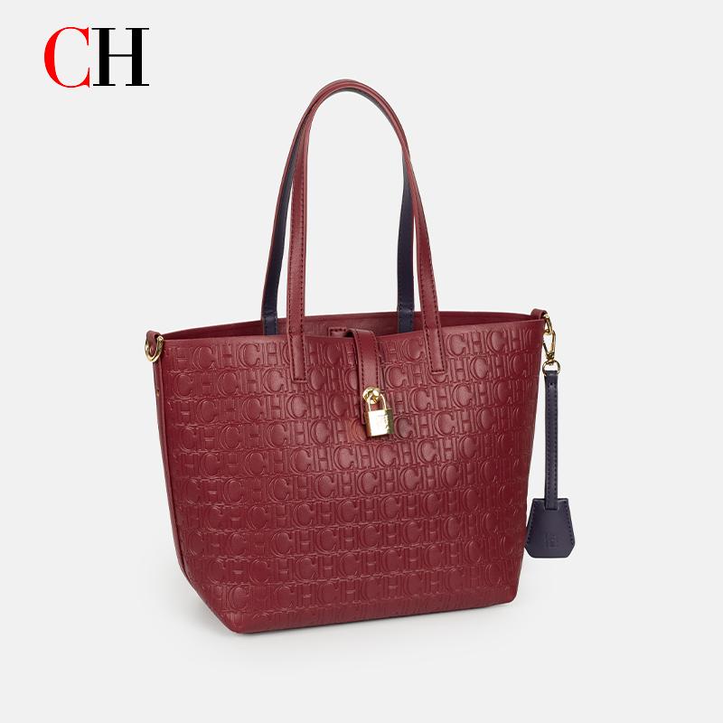 Tote Bag Leather Monogram - CH Geëmbosseerde Monogram Tote Bag Dames