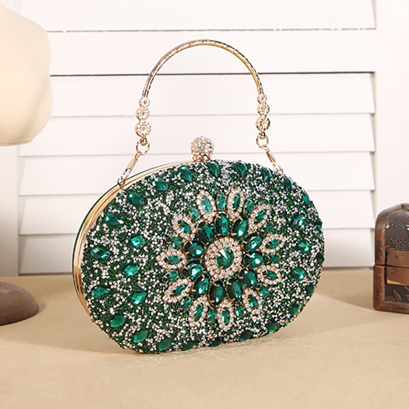 Luxury Bags Green - Avondtassen voor bruiloften Luxe ovale groene
