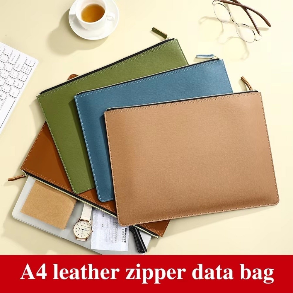 Briefcase Leather Slim - A4 Business Aktetas met Rits, Verschillende