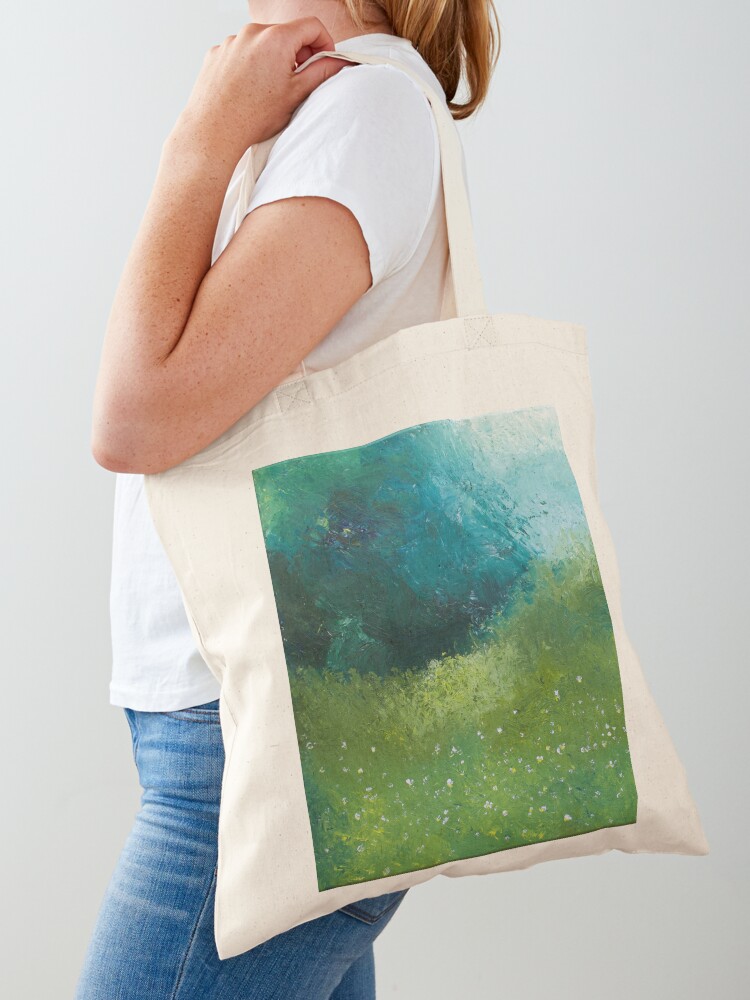 Luxury Bags Hand Painted - Reverie - Dromerige handgeschilderde bloemenweide draagtas.