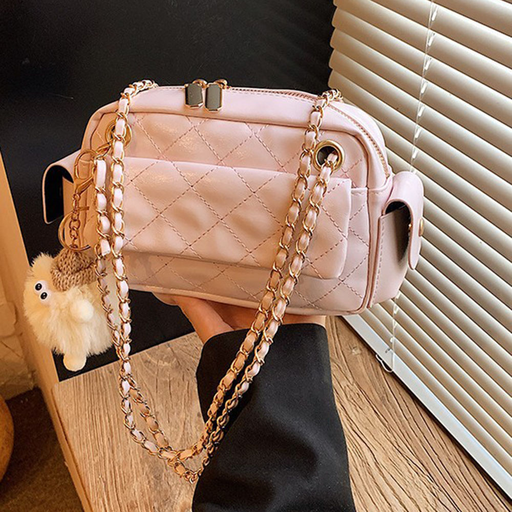 Luxury Quilted Bags - Gestikte patroon kettingdesign crossbody tas glanzend