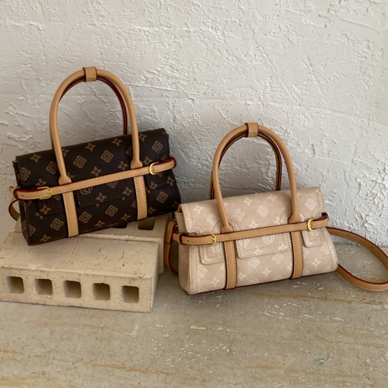 Tote Bag Leather Monogram - Klassieke vintage mini-tote crossbodytas met monogram,