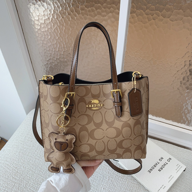 Tote Bag Leather Monogram - Elegante monogram-totebag in klassieke stijl voor