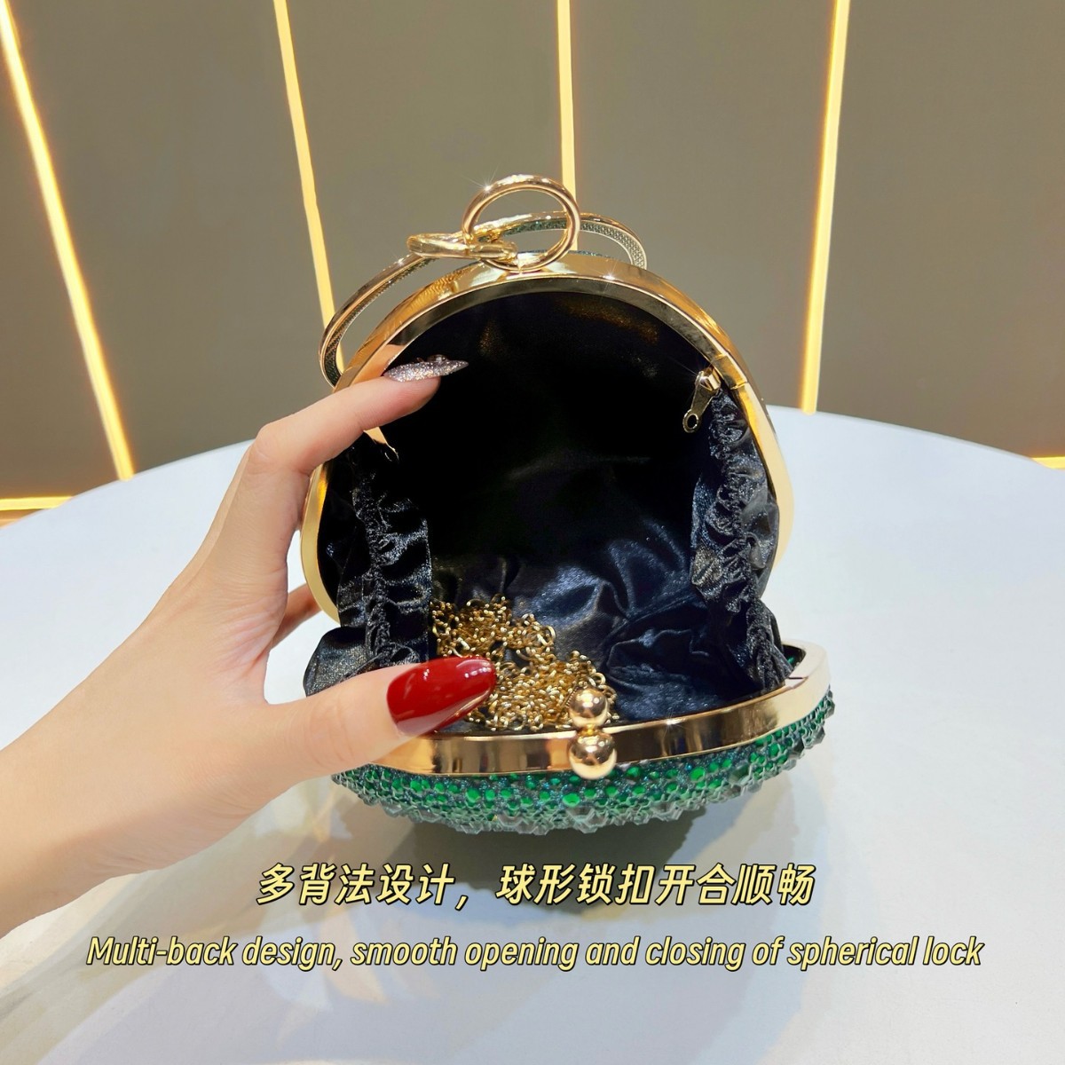 Smaragdgroene clutch met volle - Luxury Bags Green recensie en prijs