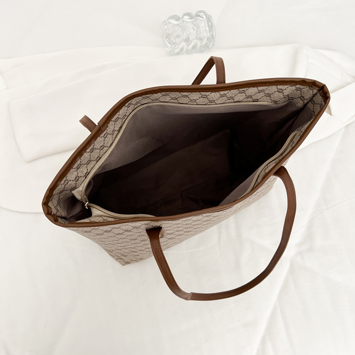 Luxe vintage dames schoudertas - Tote Bag Leather Monogram recensie en prijs
