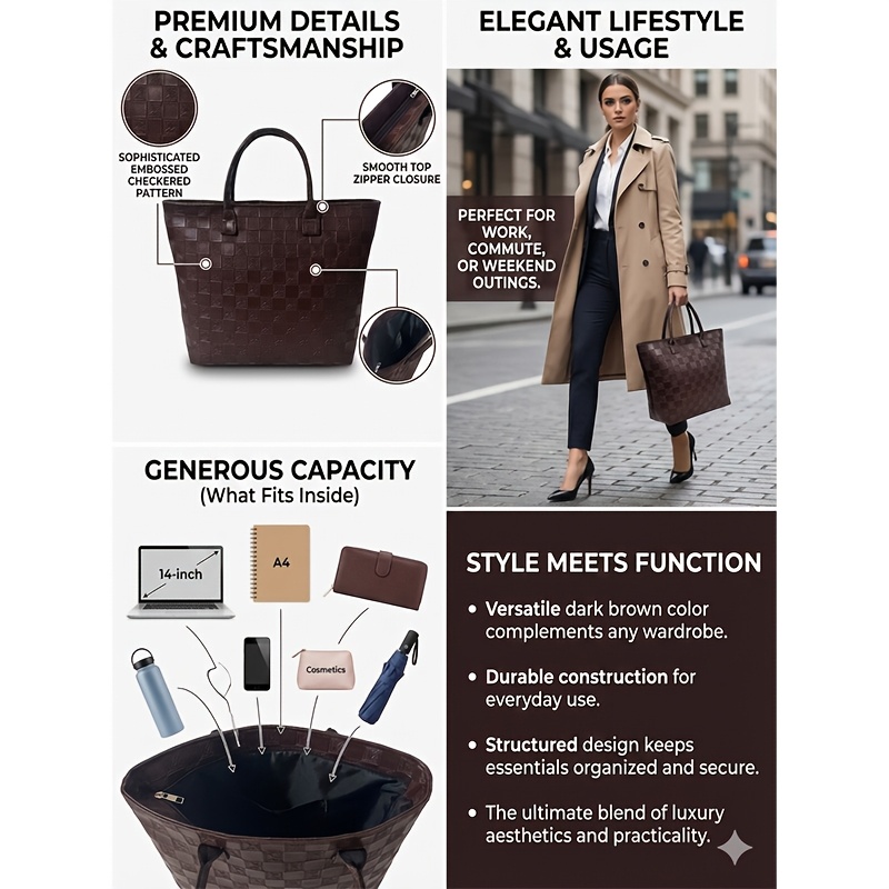 Lichte luxe diepbruine gewatte - Luxury Quilted Bags recensie en prijs