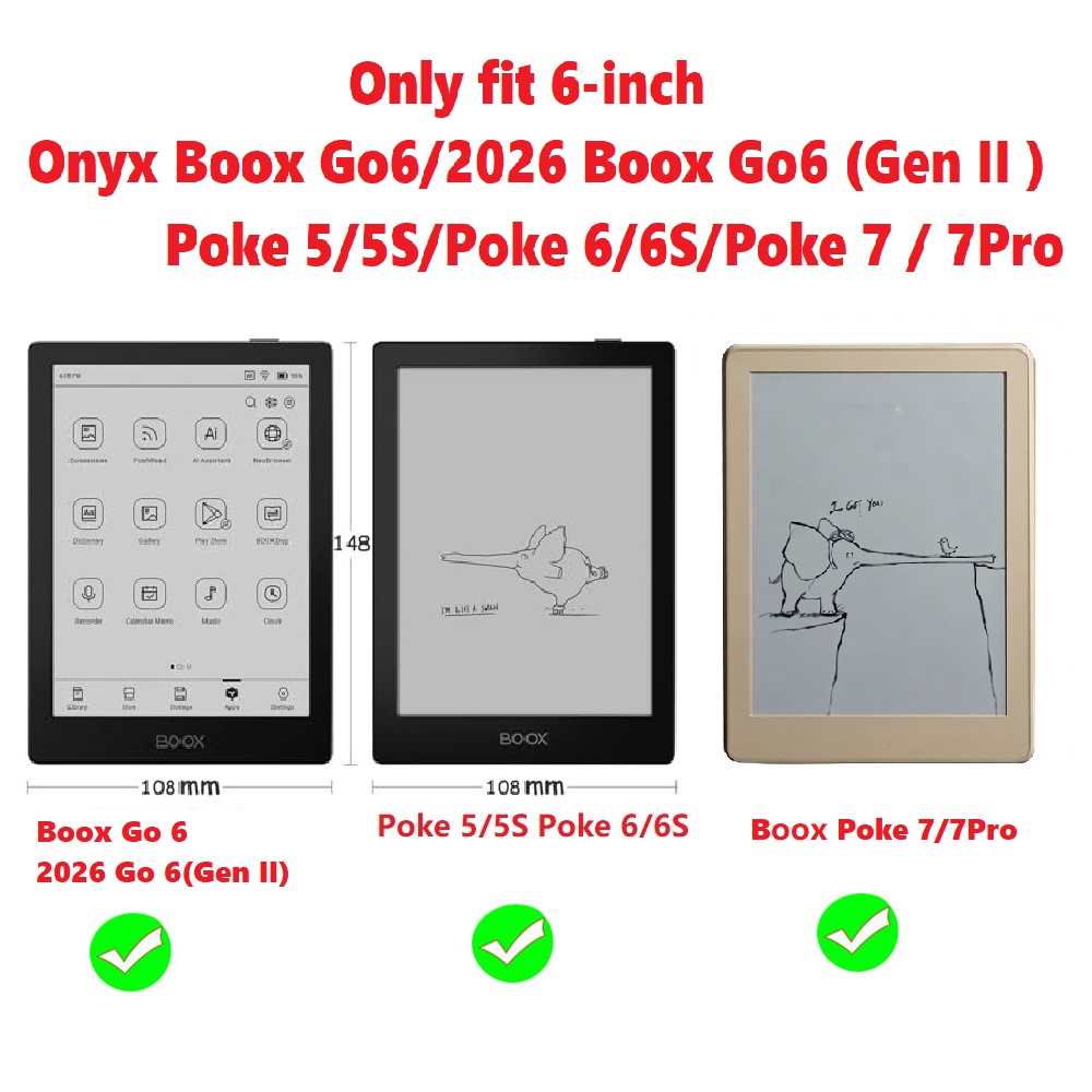 Case voor 2026 Onyx Boox Go 6  - Briefcase Leather Slim recensie en prijs