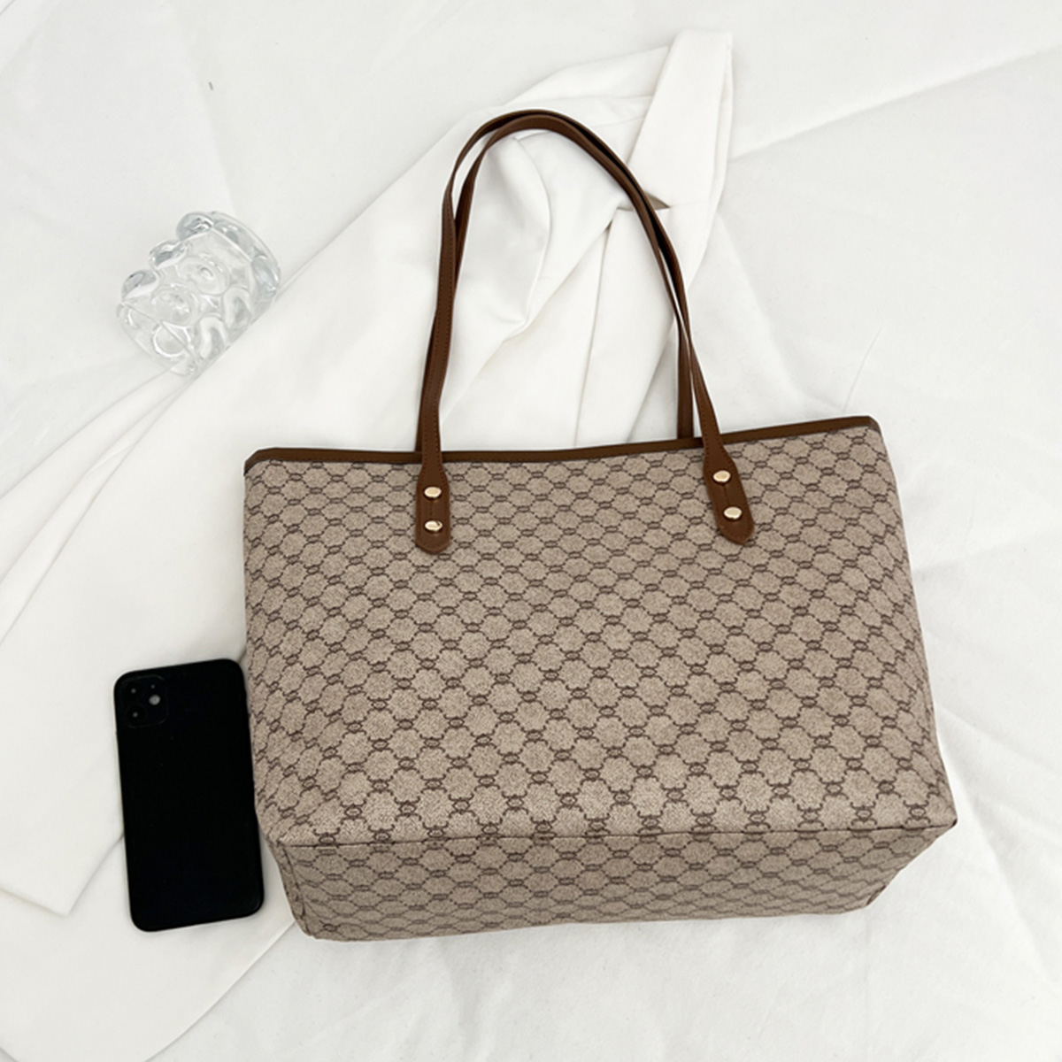 Luxe vintage dames draagtas me - Tote Bag Leather Monogram recensie en prijs