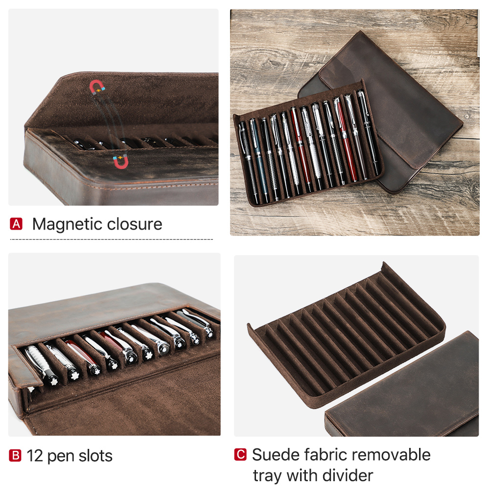 Luxe echt leer 12-slots vulpen - Luxury Bags List recensie en prijs