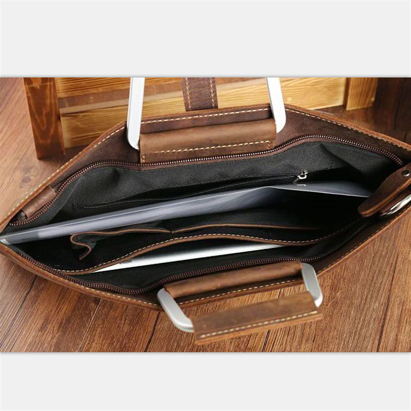 Heren topnerf Crazy Horse lede - Briefcase Leather Slim recensie en prijs