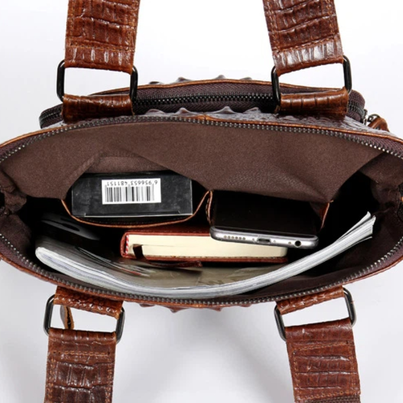 YETTIES Slanke verticale lapto - Briefcase Leather Slim recensie en prijs
